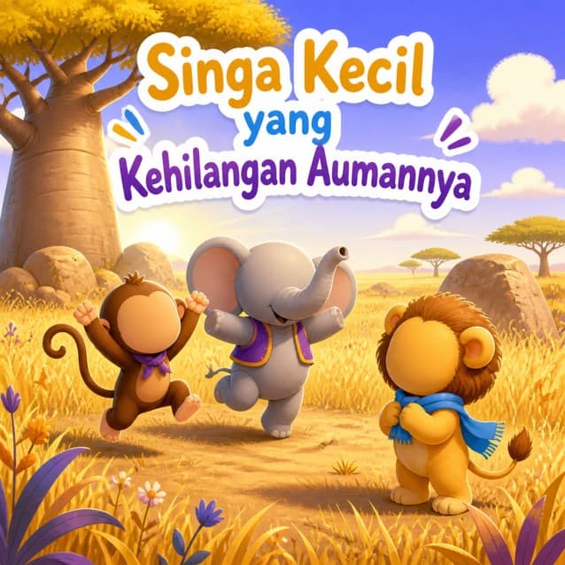 Cover Storybook Singa Kecil yang Kehilangan Aumannya